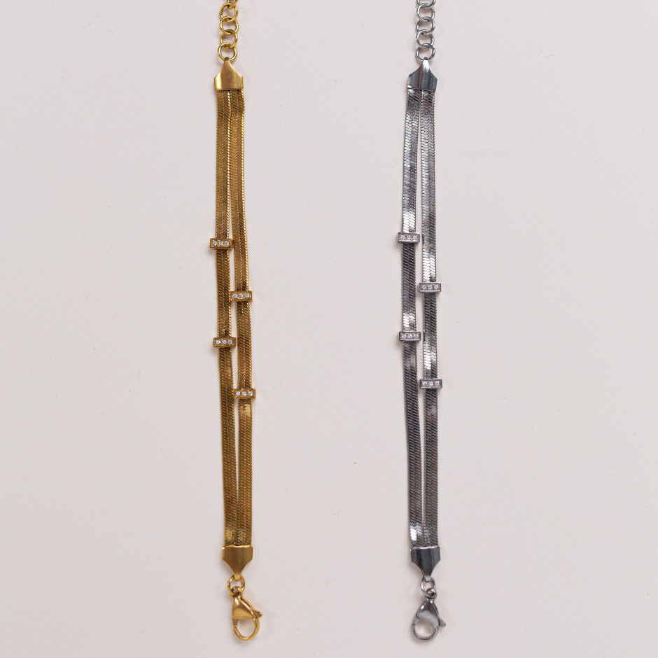 Pulsera vendetta v plateado